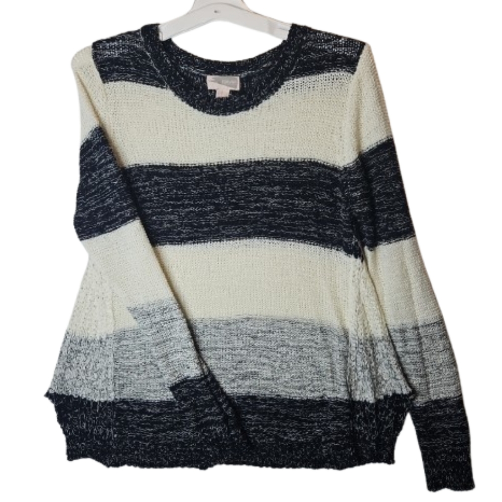 Forever 21 sweater Designer Band Color Mesh Net Strape Black/offWhite Elegant M